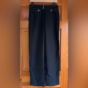 Sessun Graziella Straight Leg Trousers FR sz 36 NWT Black Chain Anchor Pants